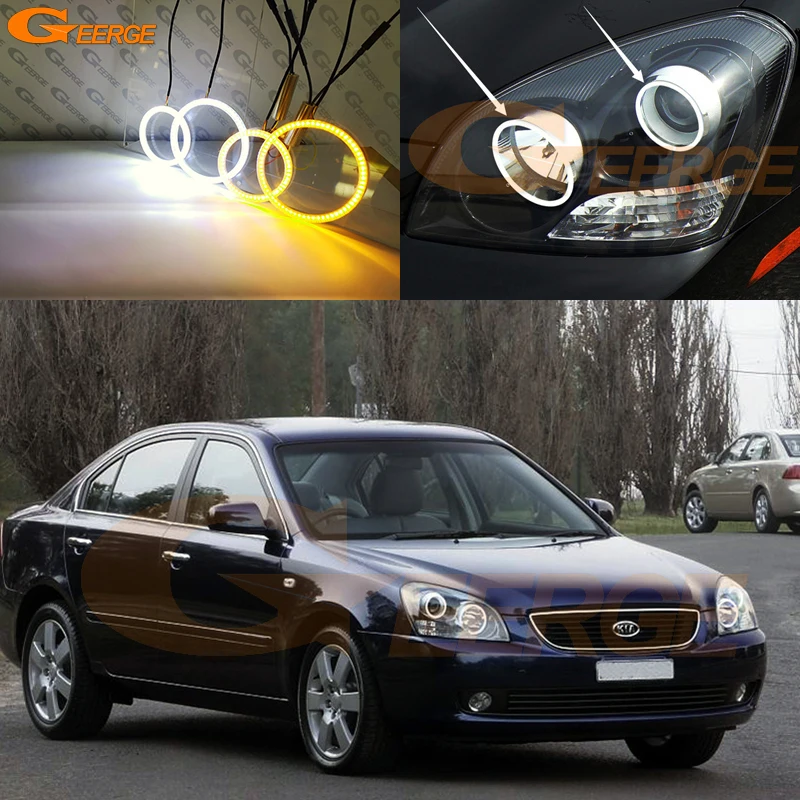 Для Kia MAGENTIS Lotze Optima MG 2005 2006 2007 2008 Ультра яркий AW Switchback DRL Светодиодный сигнал поворота Angel Eyes Kit Halo Rings