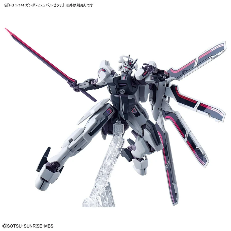 Фото Оригинальная фигурка Bandai Gundam Hg масштаб 1/144 аниме ведьма из Mercury Gundam Schwarzette Аниме Фигурка сборка модель подарки №5
