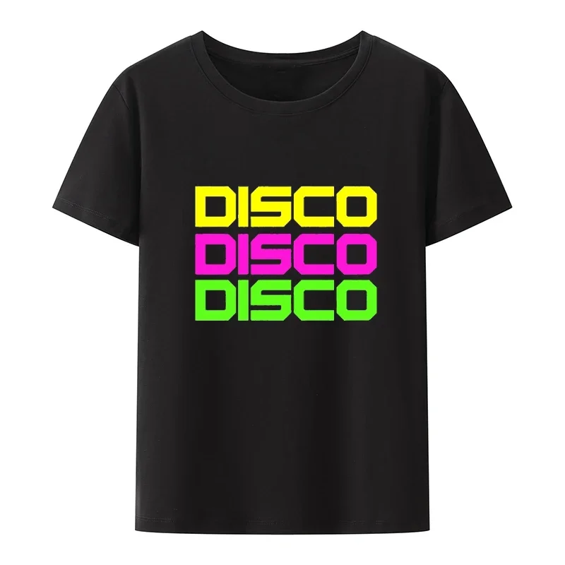 DISCO Мужское неоновое нарядное платье 80-х, 80, 90, 90, костюм, удобная мужская футболка с короткими рукавами, футболка для мужчин, одежда, дышащий юмор