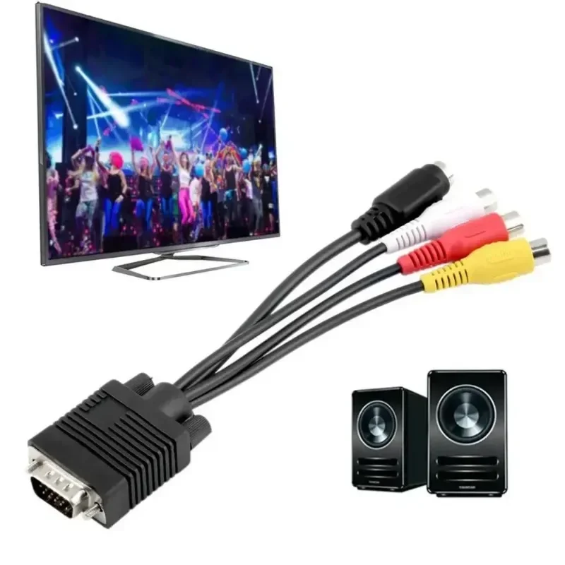 Фото Адаптер VGA SVGA-S-Video 3 RCA AV VGA-Video TV Out S-Video AV, конвертер для ПК, компьютера, ноутбука, 1 шт. №5