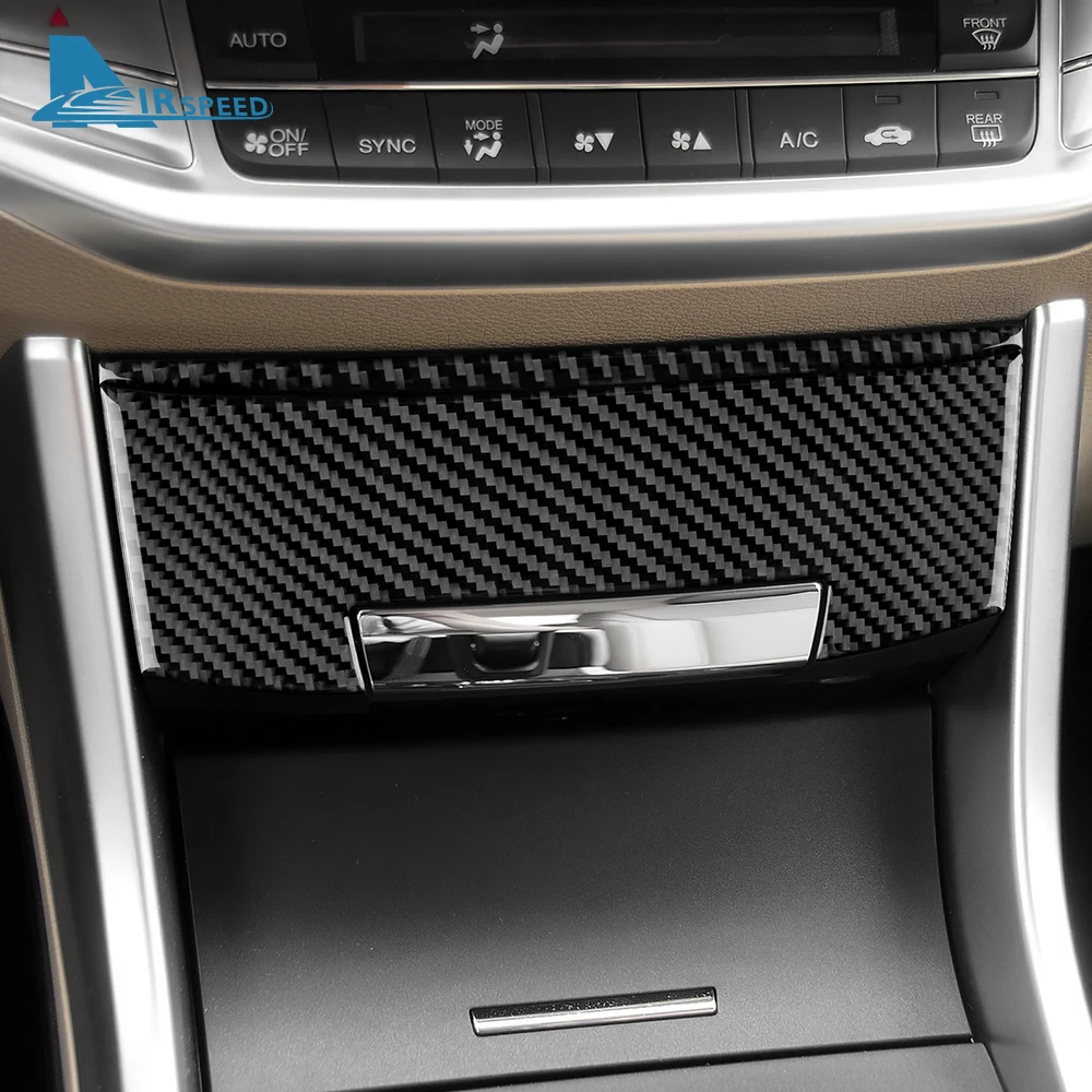 Фото Настоящая мягкая наклейка из углеродного волокна для Honda Accord 2013 2014 2015 2016 LHD, автомобильная панель для хранения, аксессуары для внутренней отделки №2