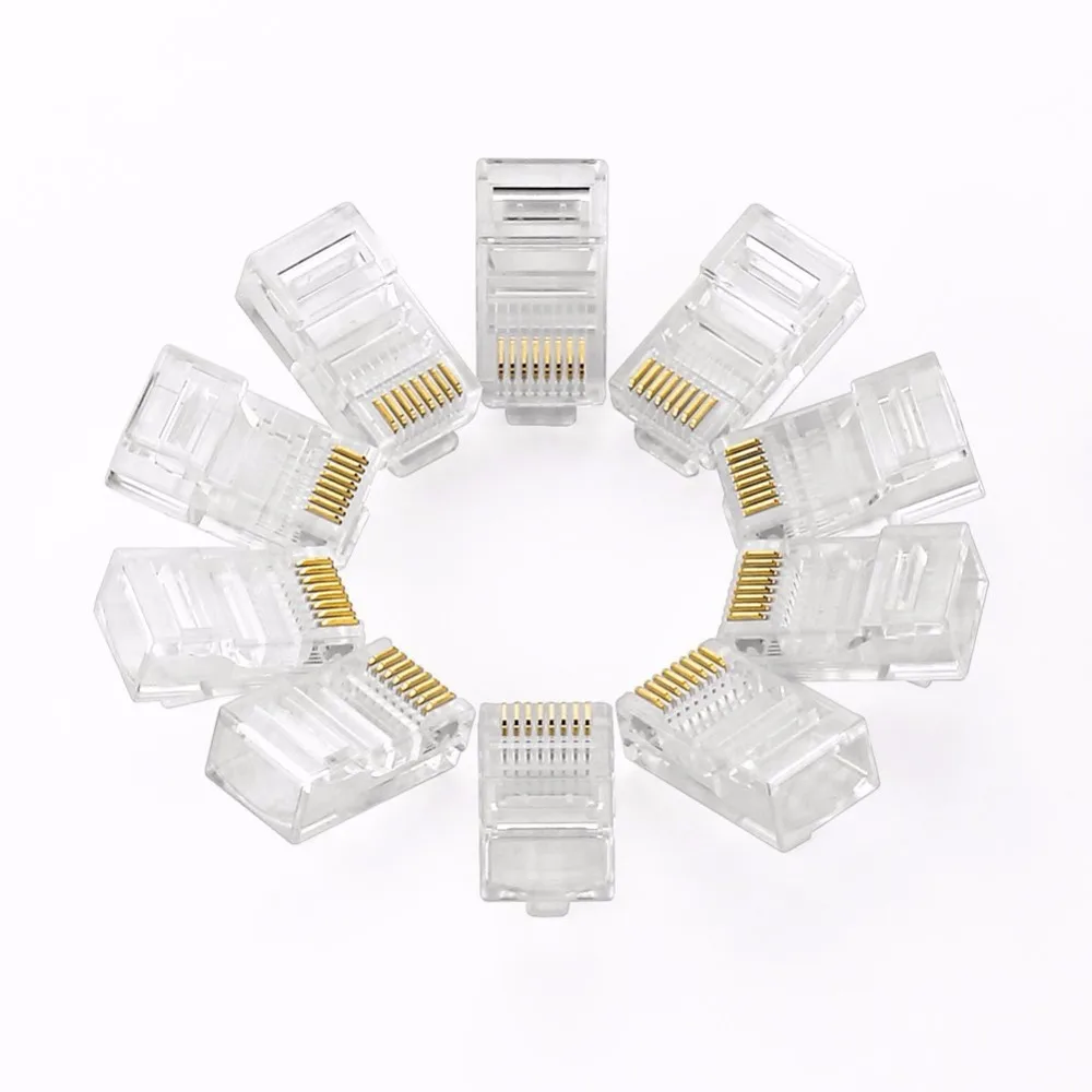 Соединительный кабель Ethernet Cat5, сетевые кабели с золотым штекером, модуль с прозрачным покрытием, головки категории 5e