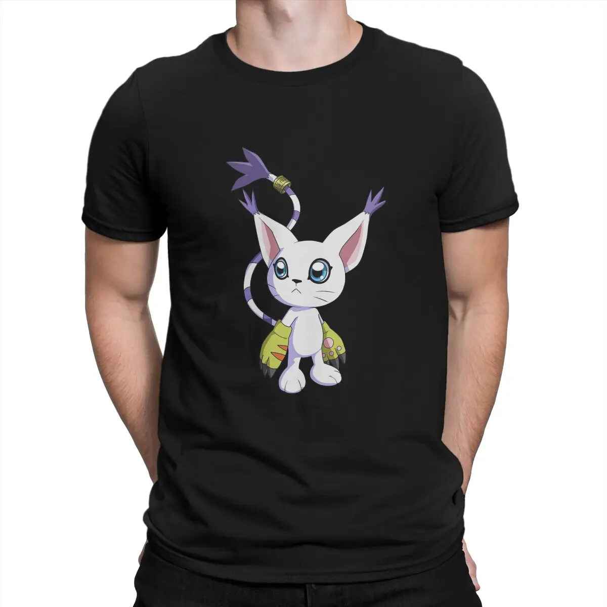 Футболка Digital Monster Tailmon, винтажная модная мужская футболка, мужские топы из полиэстера