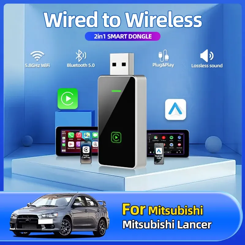 Автомобильный Стайлинг 2в1 Беспроводной автомобильный игровой адаптер Android Auto USB Smart Mini Box Plug and Play Автомобильные аксессуары для Mitsubishi Lancer