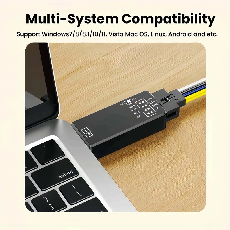 Фото Чип FTDI USB в UART TTL 3,3 В 5 В, преобразователь последовательного модуля с силовым TXD RXD, трехцветные светодиодные индикаторы для программирования №4