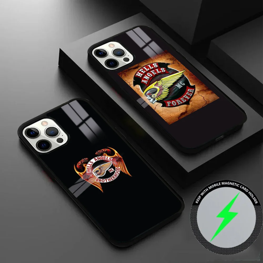 Фото Чехол для телефона H-Hells A-Angels Moto Cool для iPhone 16, 15, 14, 13, 12, 11 Pro Max Plus Mini Magsafe Mirror, беспроводной магнитный чехол №2