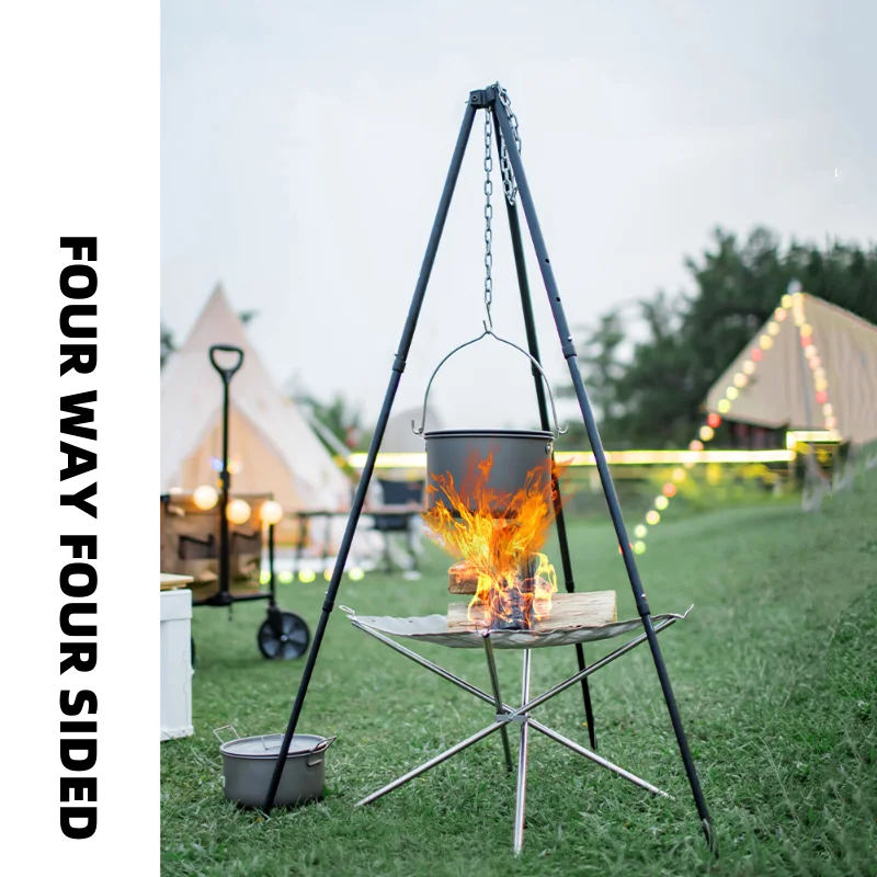 Bumpy Camping от 3 до 5 человек, глубокая кастрюля для приготовления пищи на открытом воздухе, 4 л, кофеварка с горячей водой, алюминиевый подвесной горшок для кемпинга, антипригарная кастрюля для супа
