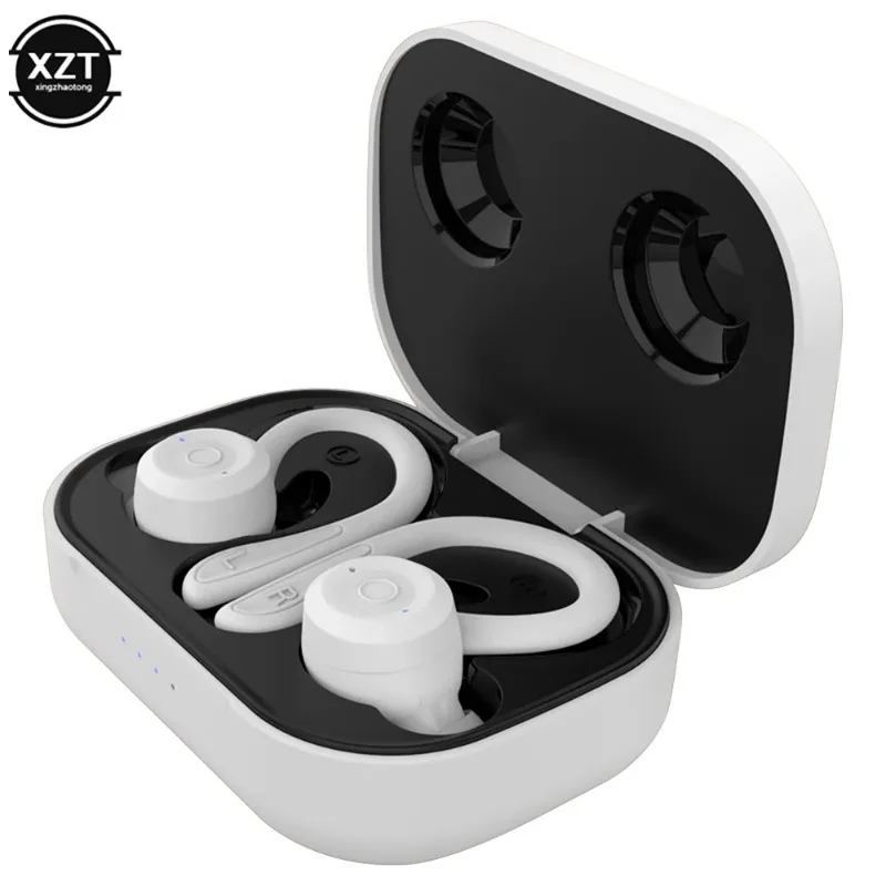 Фото TWS Bluetooth 5.0 Наушники с крючком Беспроводная гарнитура Зарядное устройство Стерео Музыка Спорт IPX6 Водонепроницаемые наушники с микрофоном №5