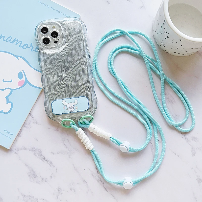 Универсальный мультяшный ремень для телефона Sanrio через плечо веревка для IPhone для Samsung Huawei Xiaomi Realme Kuromi Cinnamoroll Подвеска для телефона