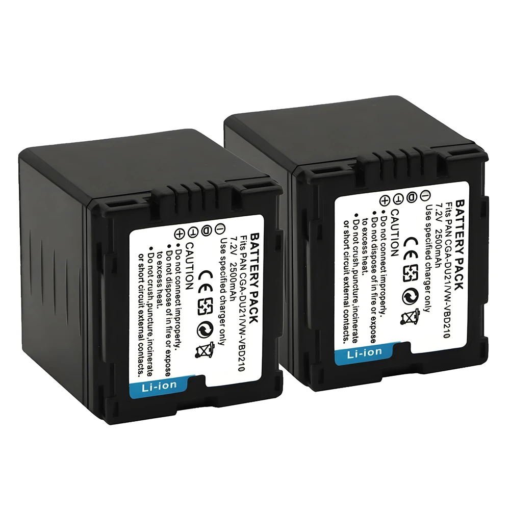 Для Panasonic CGA-DU21 CGA-DU21A аккумулятор CGR-DU06 DU07 DU14 NV-GS10 CGA-DU12 GS100K GS17E VW-VBD210 2500 мАч аккумуляторы для камеры