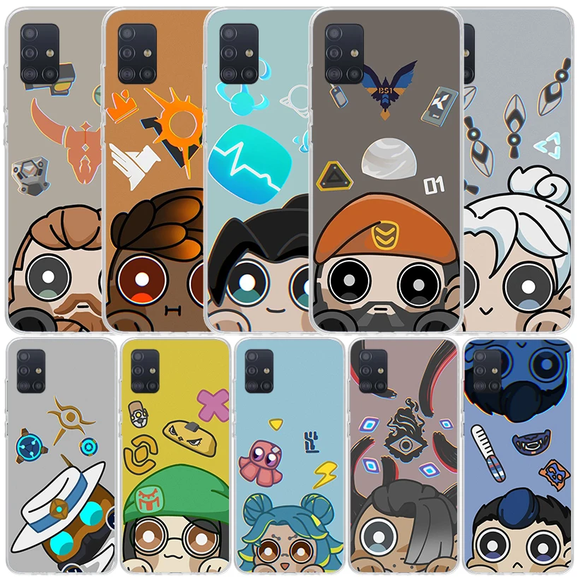 Милый чехол для телефона с игрой Valorant для Samsung Galaxy A51, A50S, A41, A40, A31, A30S, A21S, A20S, A20E, A11, A10S, A71, A70, A6, A7, A8, A9 Plus