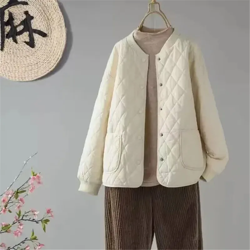 Фото Fashion Down Padded Jacket Women Loose Winter 2025 New Stand-Up Collar Zipper Warm Puffer Cotton Coat Female Outwear Tide T1306 №3