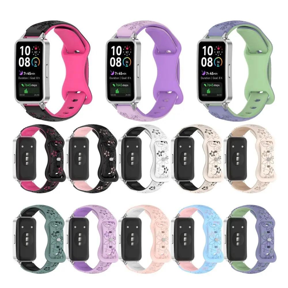 Силиконовый ремешок для Huawei Band 10 8 9, сменный смарт-браслет, спортивный дышащий браслет для Huawei Band 10/9/8