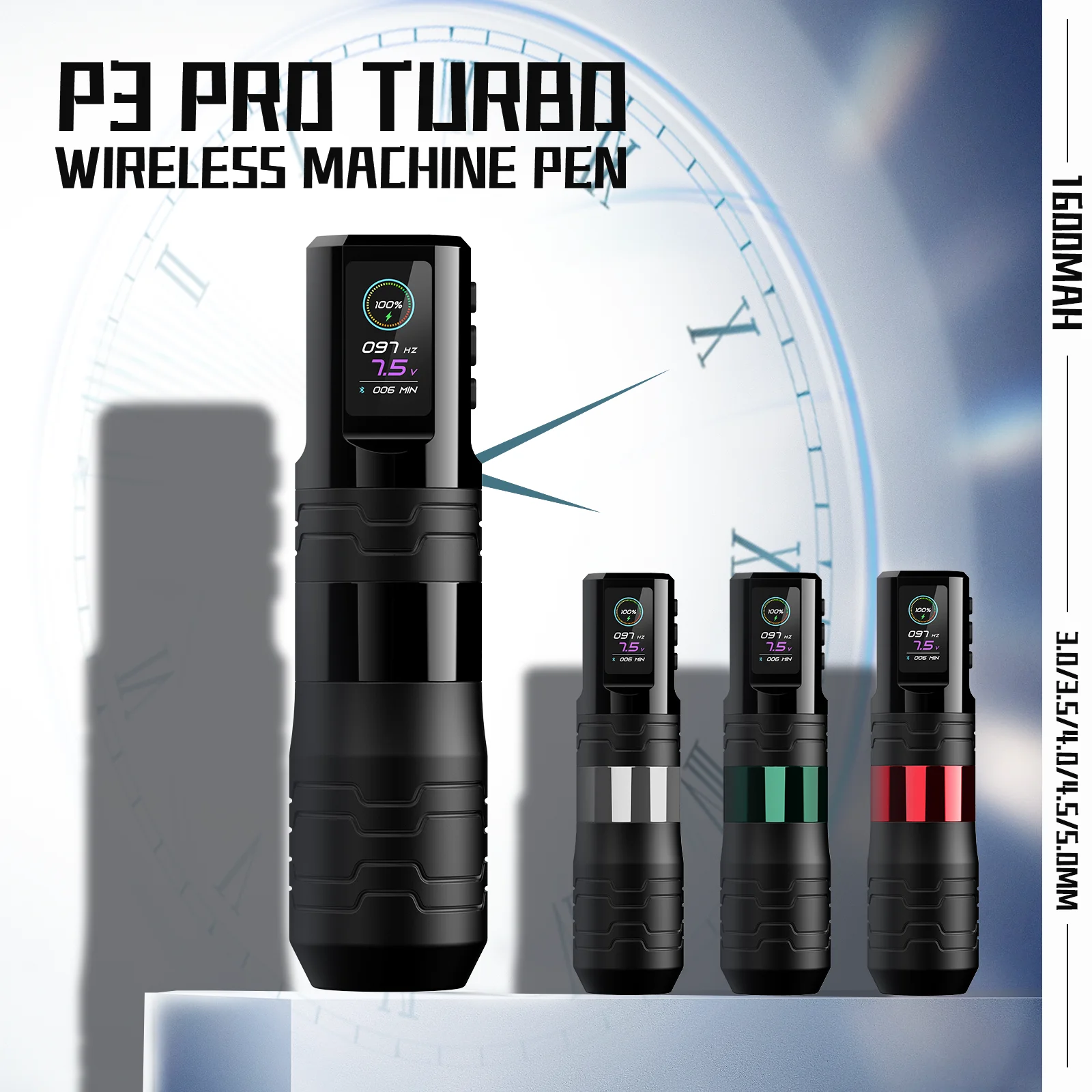 Ручка тату-машинка EZ P3 Pro с аккумулятором и цифровым дисплеем