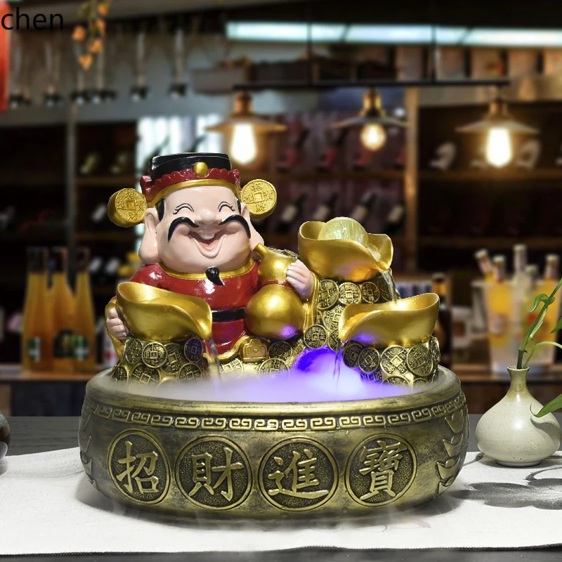 LXC God of Wealth Lucky Jinbao Циркуляционная вода Орнамент Магазин Передача Шар Текущая вода Генерационный фонтан богатства
