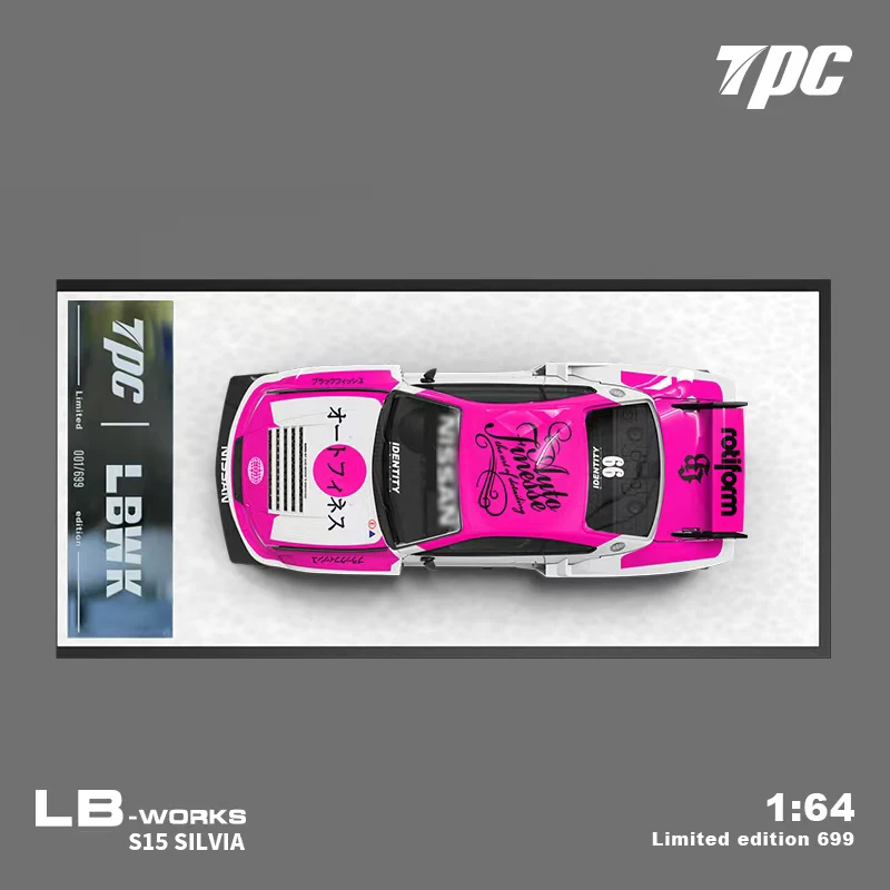 Предпродажа TPC 1:64 LBWK Silvia S15 LB Super Silhouette открывающийся капюшон розовый литой под давлением диорама модель автомобиля Коллекция TimeMicro (art.: 3920ca7e02ece) - 3920ca7e02ece