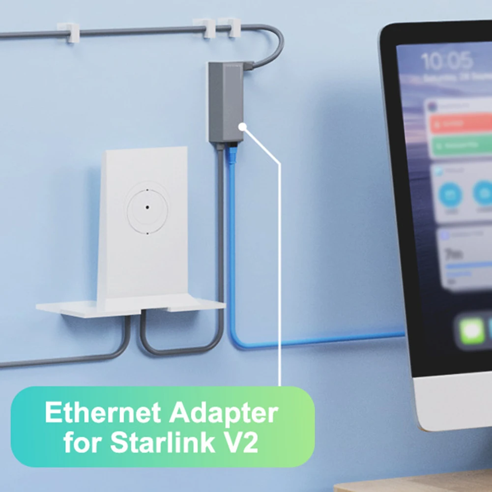 Для адаптера Ethernet Starlink V2, совместимого с приводом Starlink для Gen2, для сетевых коммутаторов, ПК, игровых консолей, маршрутизаторов
