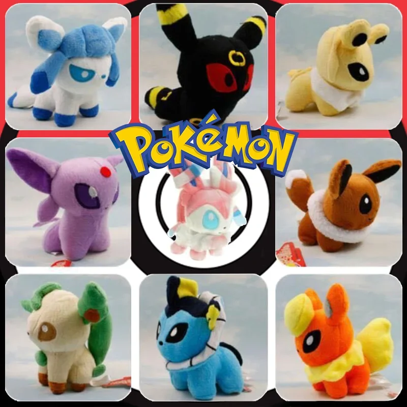 Покемон Eeveelution Kawaii Pulsh игрушки Eevee сильвеон Umbreon Flareon Jolteon Ice Eon Vaporeon зеркаon мягкие куклы милый подарок для детей