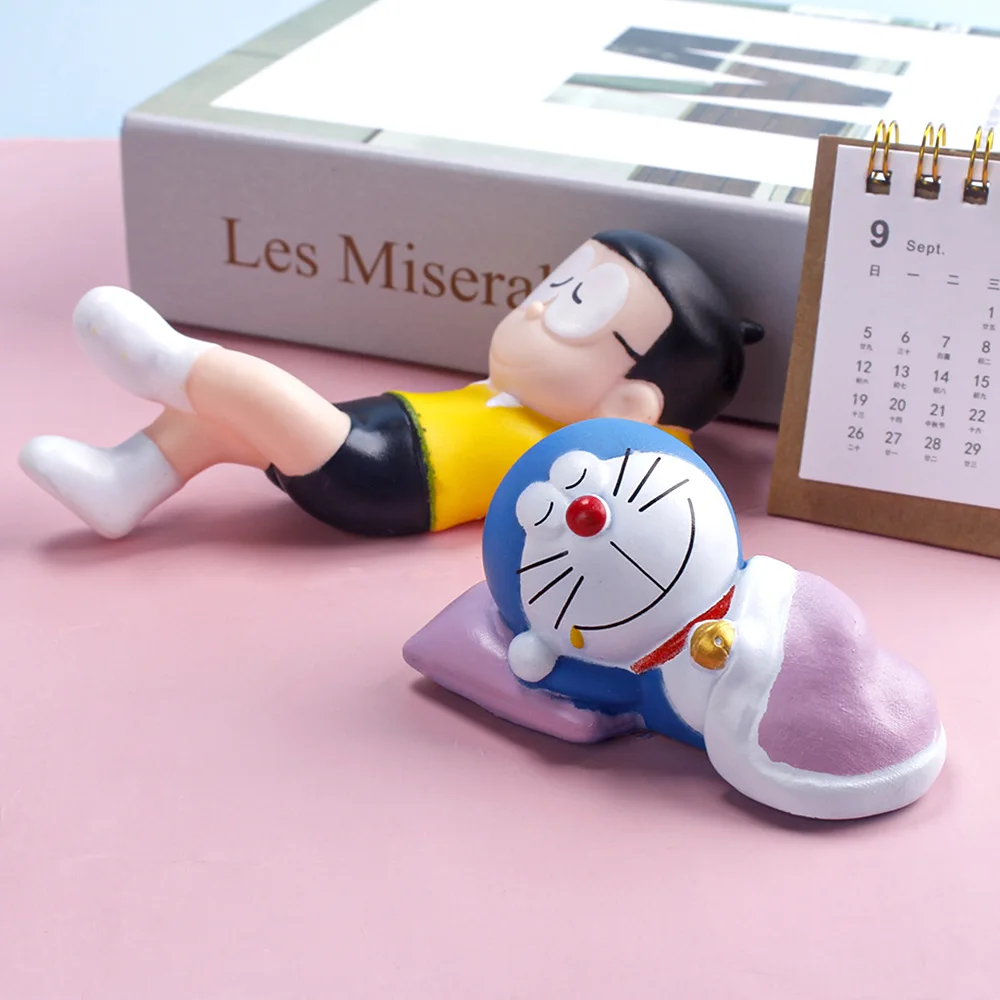 Doraemon Kawaii ПВХ аниме фигурка модель ручной работы игрушки милая коллекция украшения куклы детский шарм подарок на день рождения