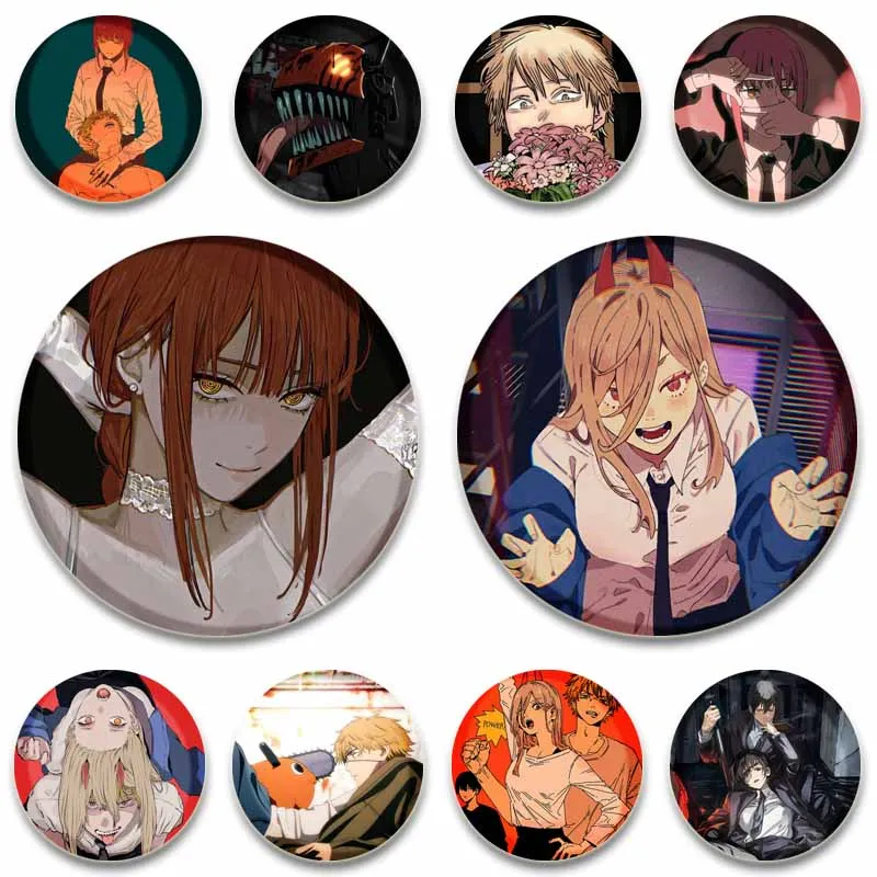 Makima Denji Power Icons мультфильм значки для косплея аниме бензопила человек брошь DIY рюкзак куртка эмалированная булавка ювелирное изделие подарок для друга