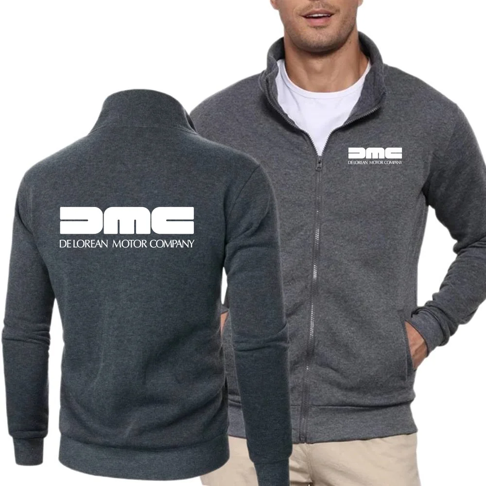 DMC DeLorean толстовка верхняя одежда ветрозащитный воротник-стойка на молнии спортивная одежда ретро мужская женская флисовая куртка пальто молодежная уличная одежда в стиле хип-хоп