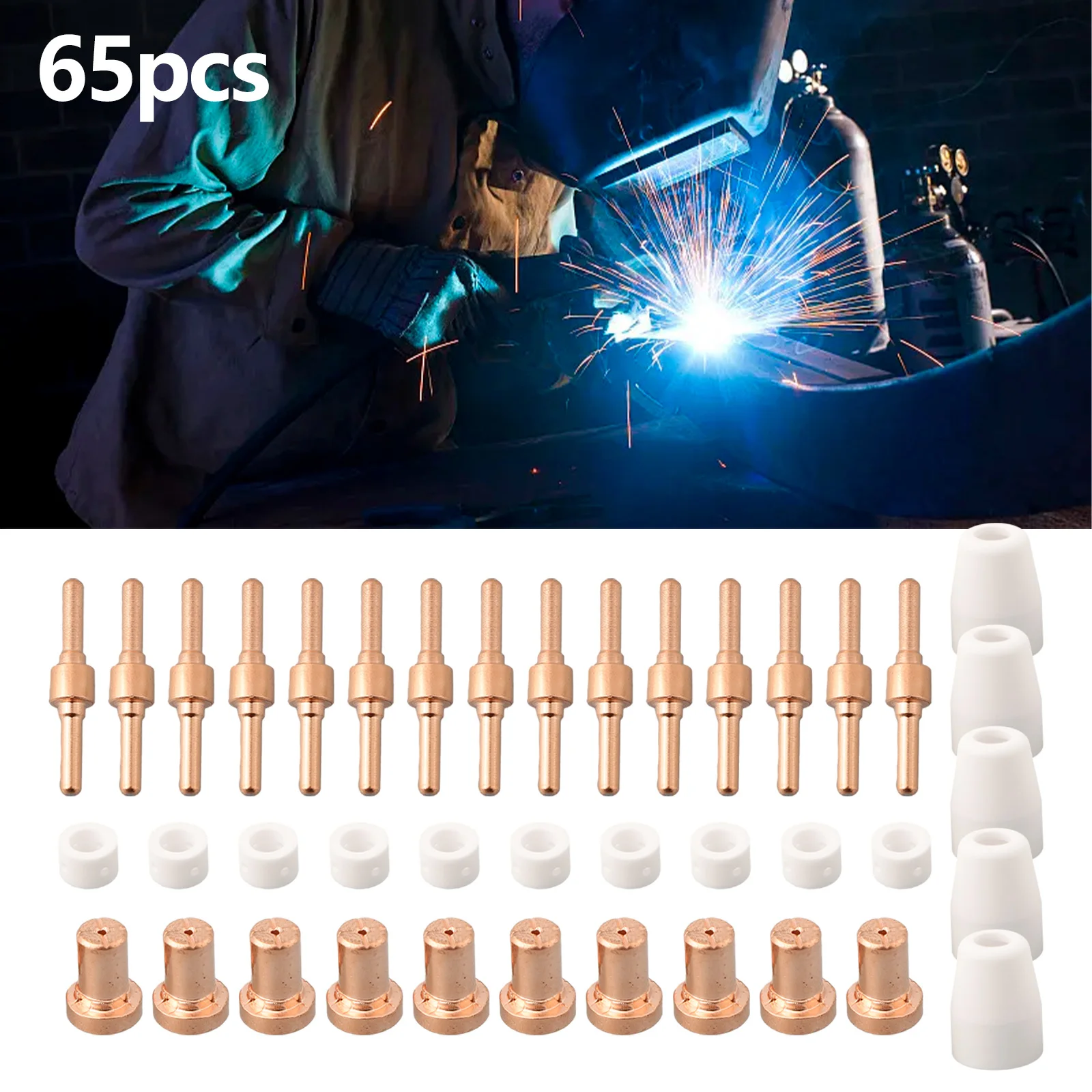 Фото Аксессуары для сварки Mitech 65pcs CUT30-50 для парки Jasic, набор аксессуаров для сварки, высокое качество, абсолютно новый №3
