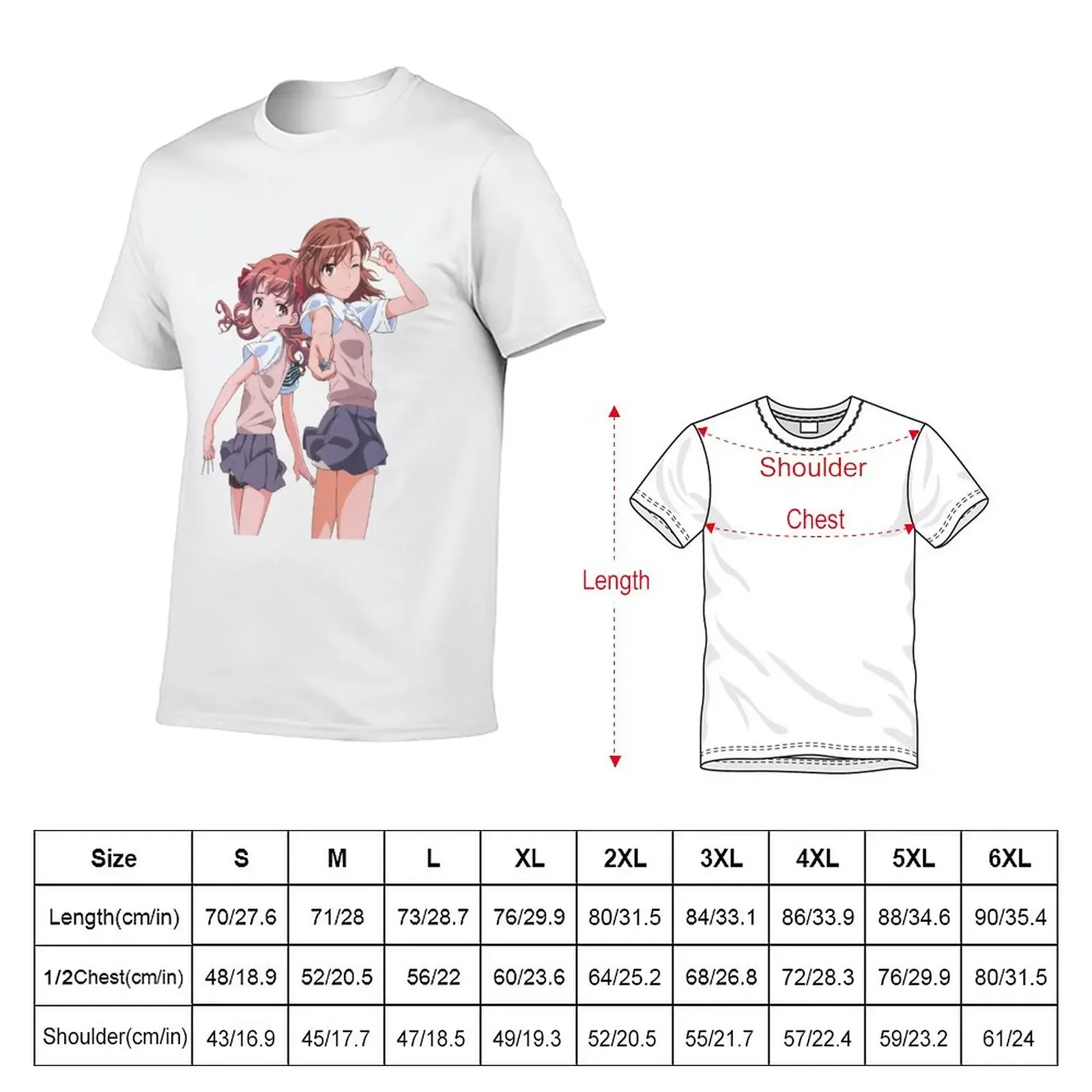 Фото Футболка Toaru Kagaku - Misaka Mikoto & Shirai Kuroko, футболка с коротким рукавом, женские топы, мужские футболки с графическим рисунком, упаковка №2