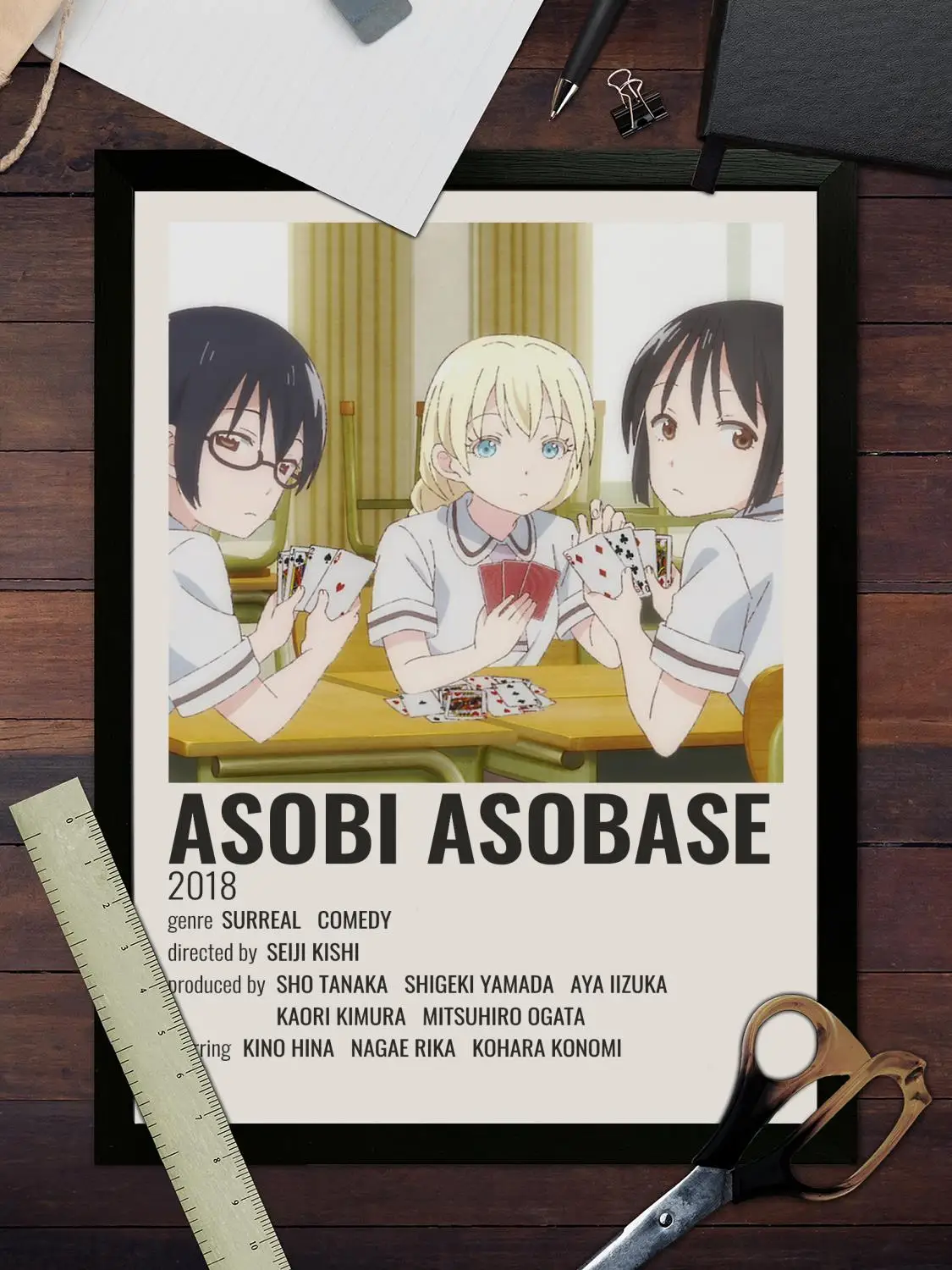 Фото asobi asobase холст художественный постер, настенное искусство, картина с принтом, современная семья, декор для спальни, постеры, декоративная живопись №3