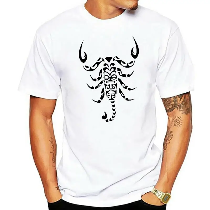 TRIBAL SCORPION DESIGN MENS T SHIRT TATTOO STYLE MAORI TIKI LIFE SACRED ART 100% cotton tee shirt  tops wholesale tee