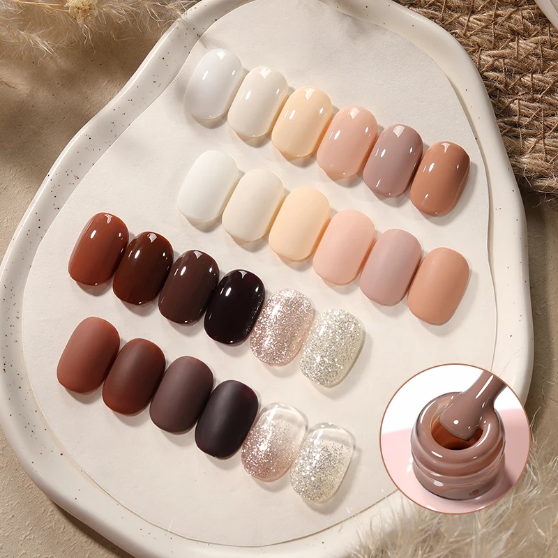 Фото UR SUGAR 80 цветов, серия кофейных цветов, белый телесный гель-лак для ногтей, полуперманентный УФ-гель, замачиваемый гель-лак для ногтей для дизайна ногтей №2