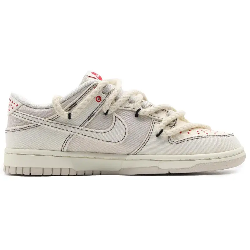 Фото [Невероятные мужские туфли для скейтборда с тыквой] Nike Dunk Low, мужские белые, бежевые, оранжевые №2