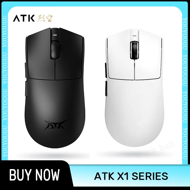Беспроводная Bluetooth-мышь Atk X1 Pro Max, ультра легкая мышь Paw3950/Ultra 8k, 49g, 2 режима, Fps, Офисная геймерская мышь, подарок