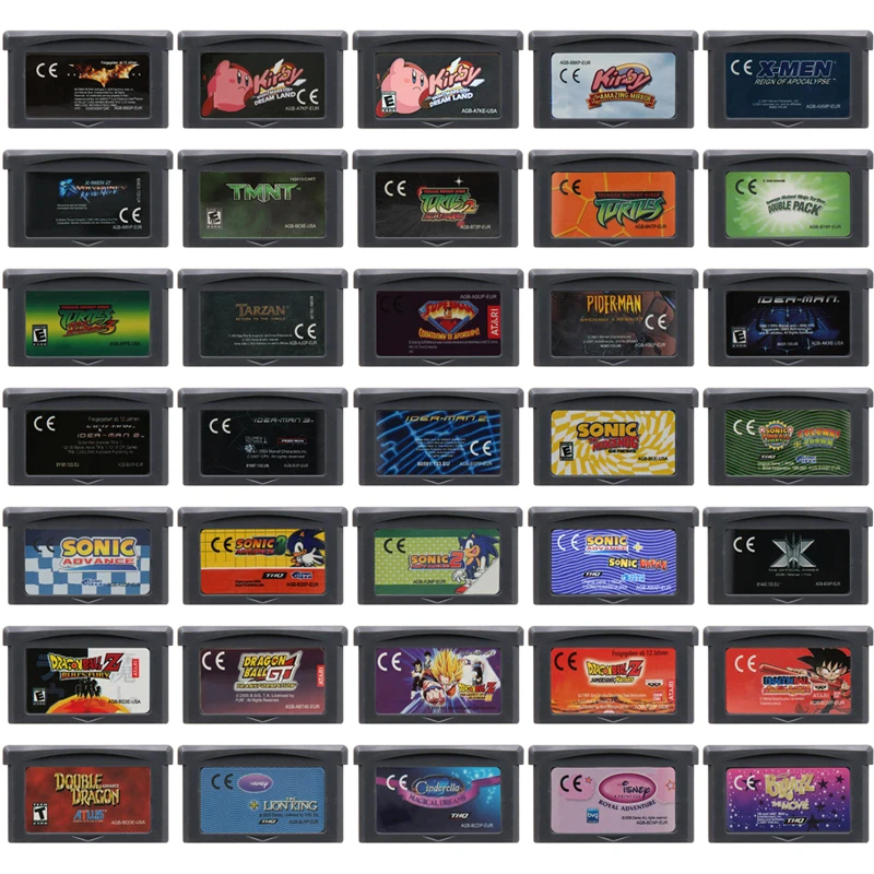 Игровой картридж GBA с двойным драконом, удивительным зеркалом, кошмаром в мечте Land, 32 битная карта игровой консоли