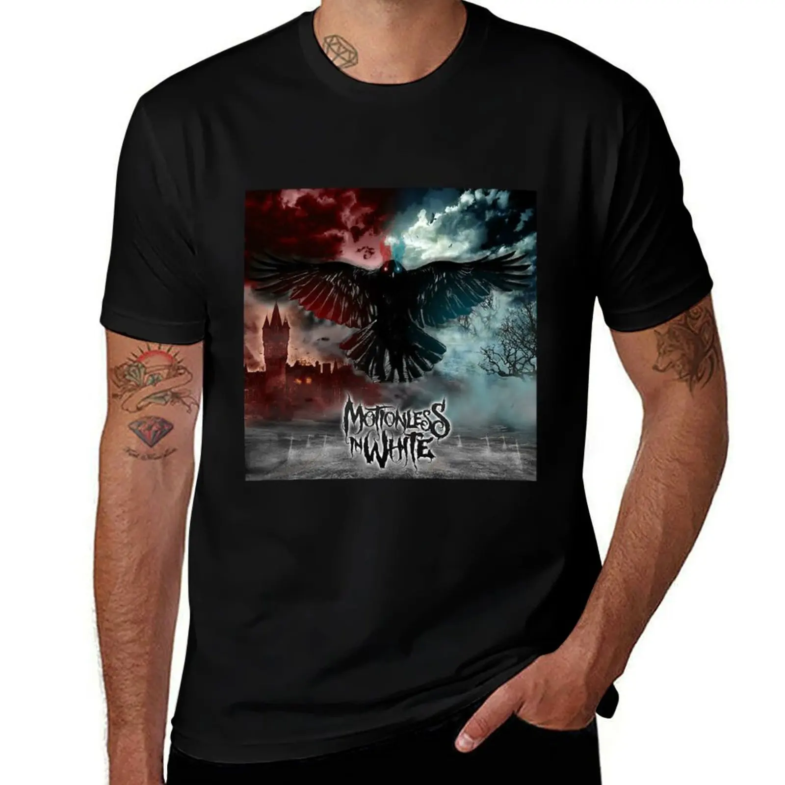Футболка Motionless in White Gagak Hitam Art Gift For Fan, хлопковые футболки, высококачественные хлопковые футболки, мужская футболка из 100%