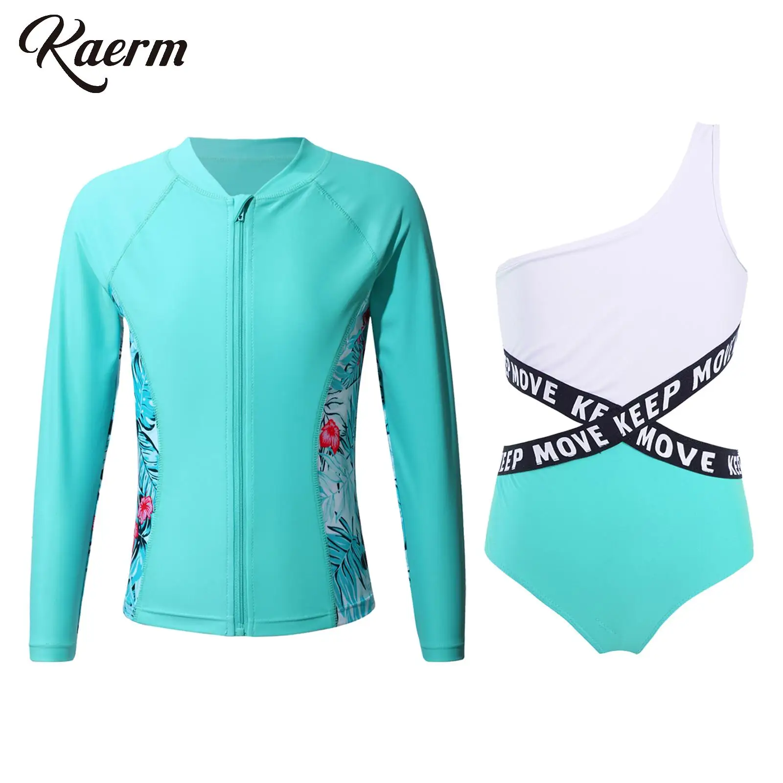 2 шт. Upf 50 + комплекты Rashguard для девочек с длинным рукавом на молнии плавательные рубашки с цельный бикини пляжные солнцезащитные наборы Купальники