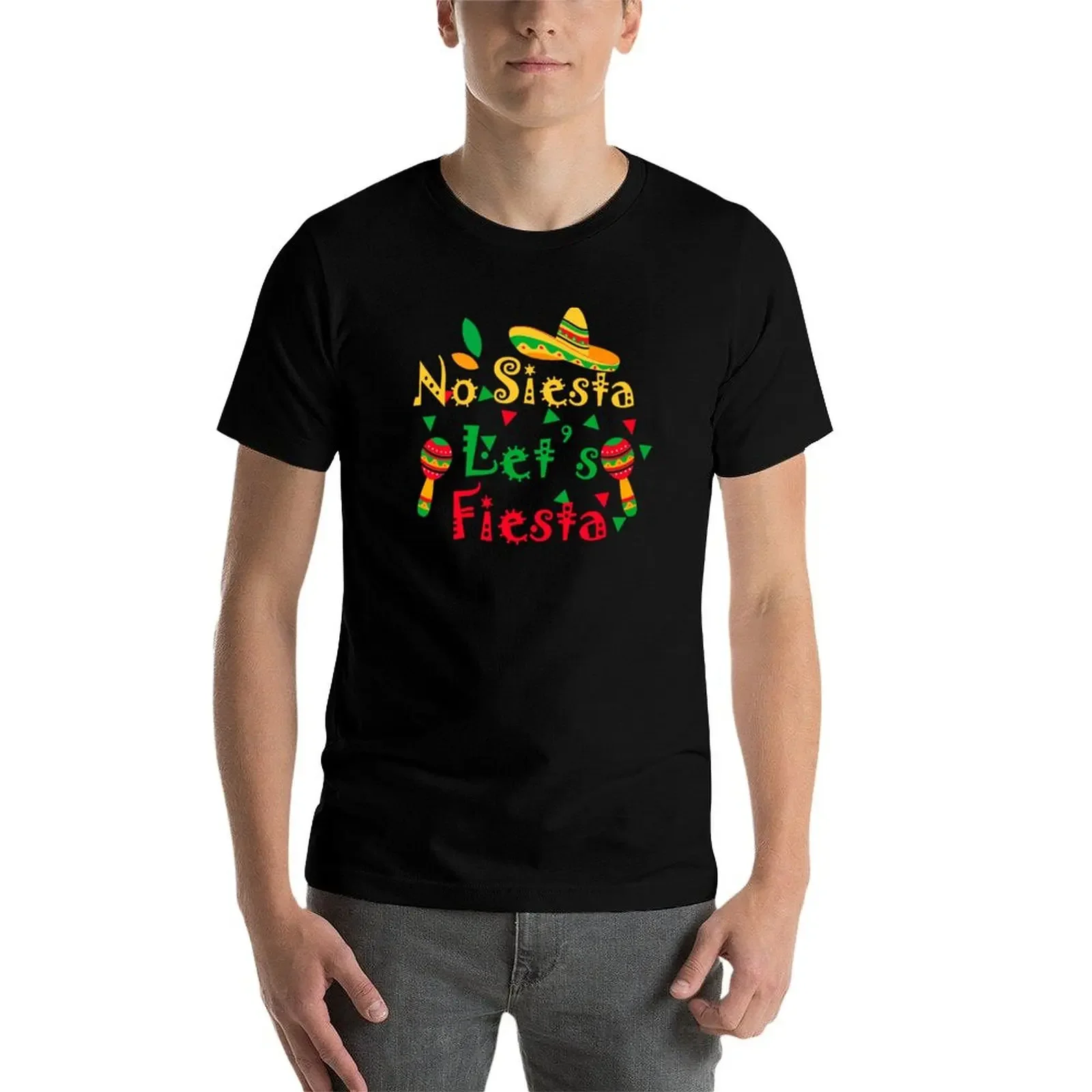 Фото No Siesta Let's Fiesta, счастливая футболка Mend de Majonez, заготовки, новые подарки и футболки, рубашка Croswit, мужская футболка №3