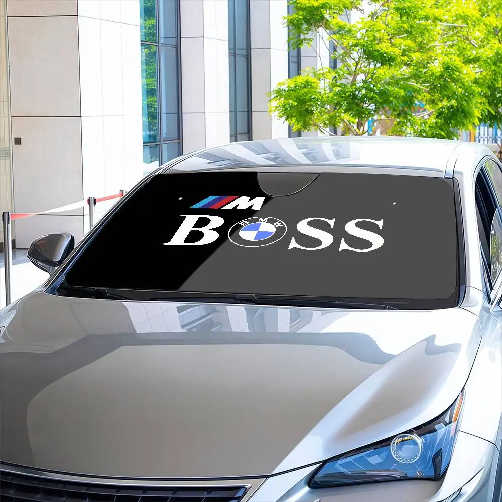 Фото Роскошный автомобильный солнцезащитный козырек B-Bmw-Boss, лобовое стекло, защита от ультрафиолета, передний козырек, солнцезащитный козырек, защитный чехол №4