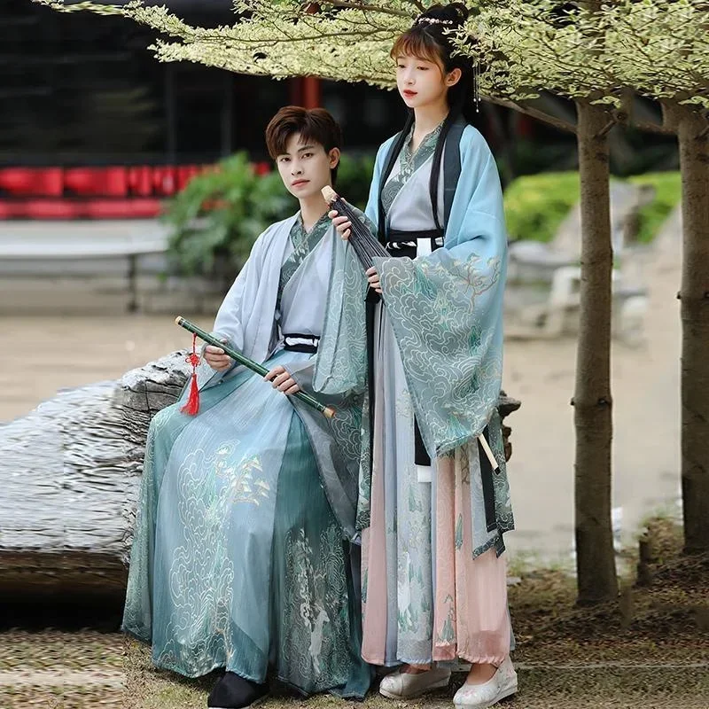 Фото Hanfu Wei Jin-Camisa de manga grande con cuello cruzado, camisa fresca y elegante de Hada, отличной de estilo chino, унисекс №3