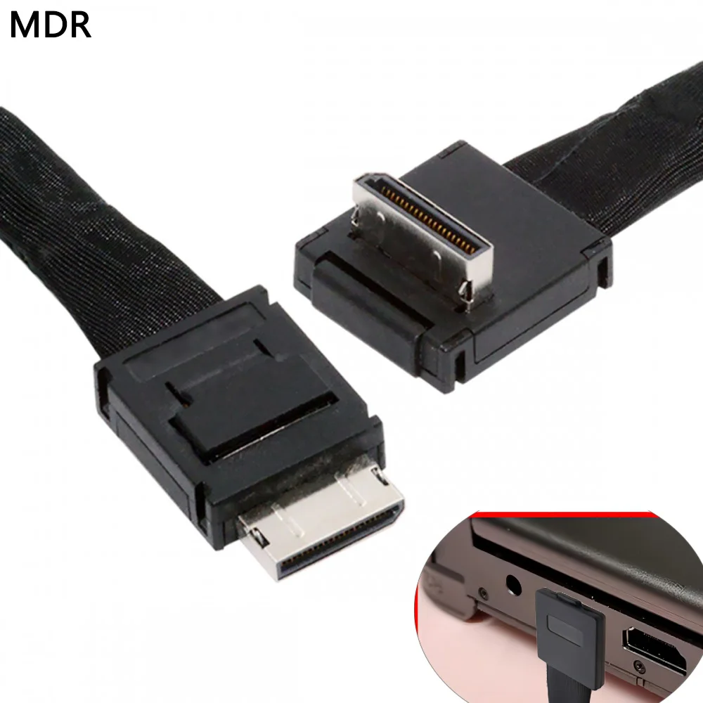 SFF-8611 Cable OcuLink PCIe 4,0 PCI-E Express SFF-8611 4i мужской, мужской, 90 градусов, угловой, 80 см