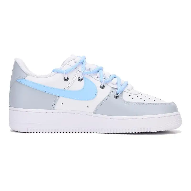 Фото [Нестандартная мужская видеоигра S-BOX] Nike Air Force 1 07 Air Force 1 Обувь для скейтборда, мужская серая синяя коробка №3