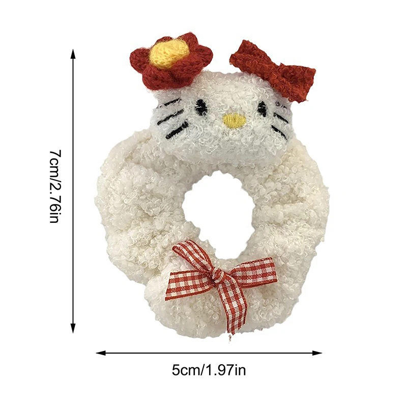 Милый мультяшный плюшевый бант Hello Kitty кольцо для волос женская резинка для волос KT Cat пушистая веревка для волос женский аксессуар для волос подарок другу (art.: 3920c9c13959c) - 3920c9c13959c