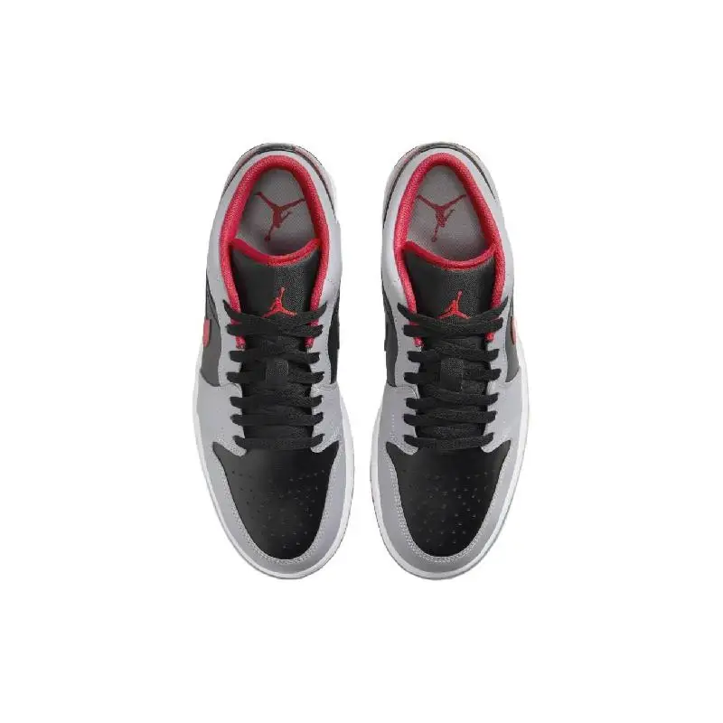 Фото Кроссовки Nike Jordan 1 Low Black Light Smoke Grey Gym Red 553558 -060 №4