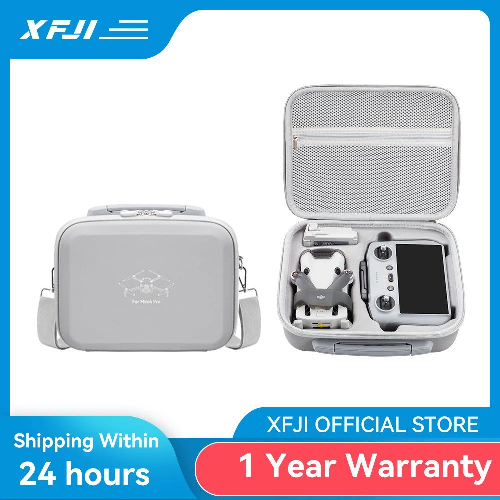 Портативный чехол XFJI для DJI Mini 4 Pro, чехол для хранения для DJI Mini 4 Pro, Жесткий Чехол, сумка, аксессуары для дрона, сумка на плечо
