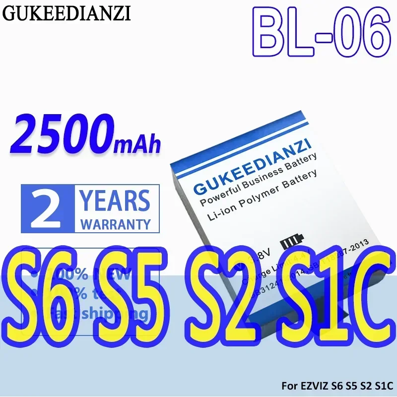 Аккумулятор GUKEEDIANZI большой емкости BL-06 2500 мАч для камеры EZVIZ S6 S5 S2 S1C
