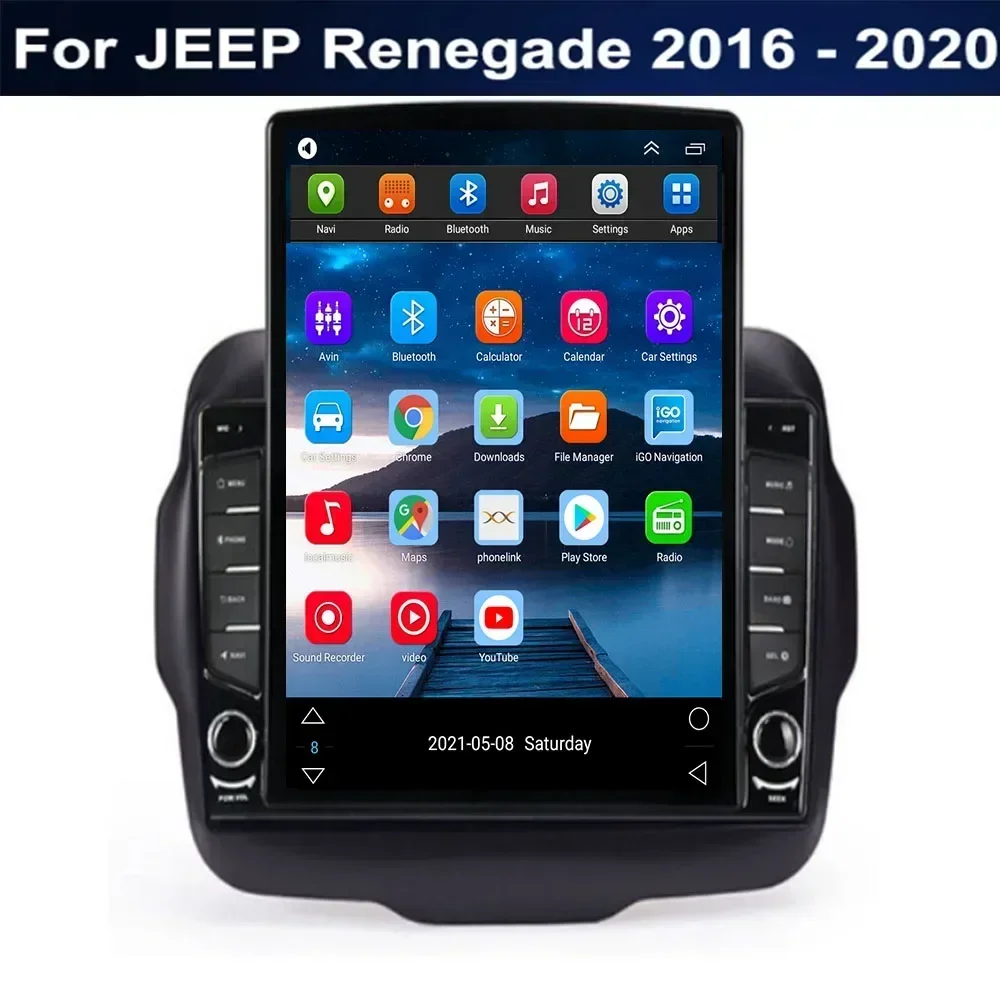Фото Для Tesla Style 2Din Android 14 Автомобильный радиоприемник для JEEP Renegade 2016-2035 Мультимедийный видеоплеер GPS Стерео Carplay DSP RDS Камера №2
