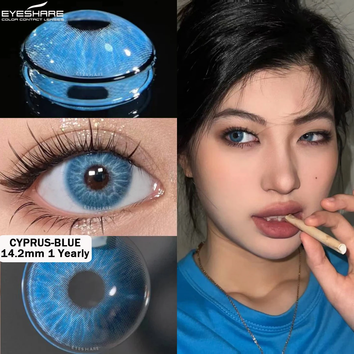 Фото EYESHARE 1 пара цветных контактных линз натуральные коричневые контактные линзы косметика модные синие контактные линзы зеленые контактные линзы №2