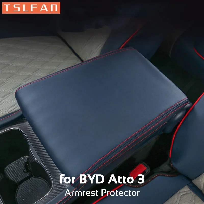 Защитная накладка для подлокотника центральной консоли BYD Atto 3 Yuan Plus 2022 2023, защитная накладка из искусственной кожи, сменные автомобильные аксессуары
