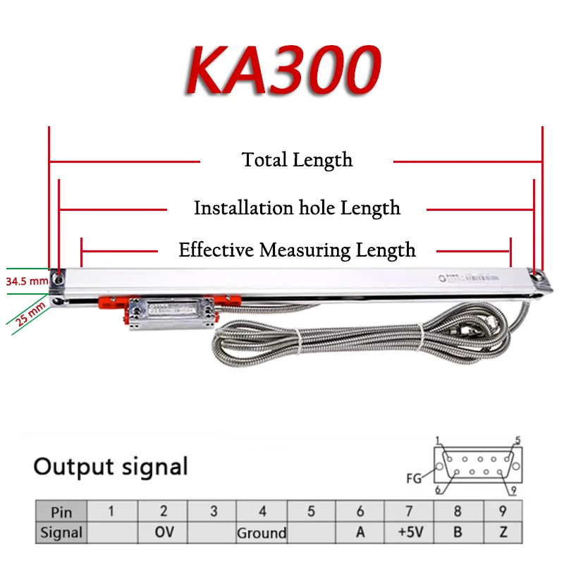 Фото SDS2MS 2-осевой цифровой дисплей DRO AC110V/220V и 2 шт. KA35 KA300 KA500 линейный кодировщик шкалы для фрезерного токарного станка №5