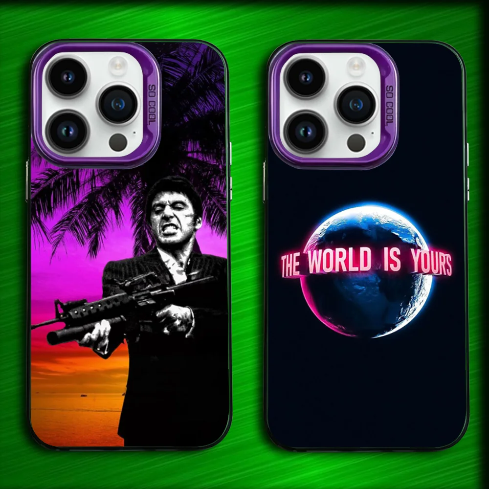 Чехол для телефона Scarfaces Tony M-Montana для iPhone 16,15,14,13,12,11, Mini, Pro, MAX Фиолетовый матовый силиконовый чехол