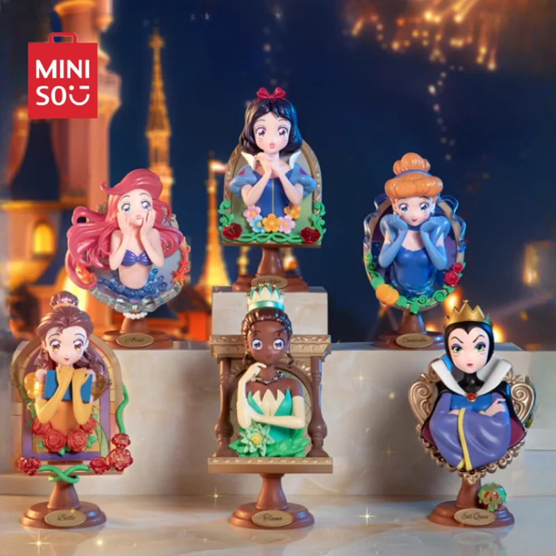 Зеркальные фигурки Miniso из серии «шепот Принцессы Диснея», фигурки из мультфильма «Белоснежка», настольное украшение, детская игрушка, подарок на день рождения